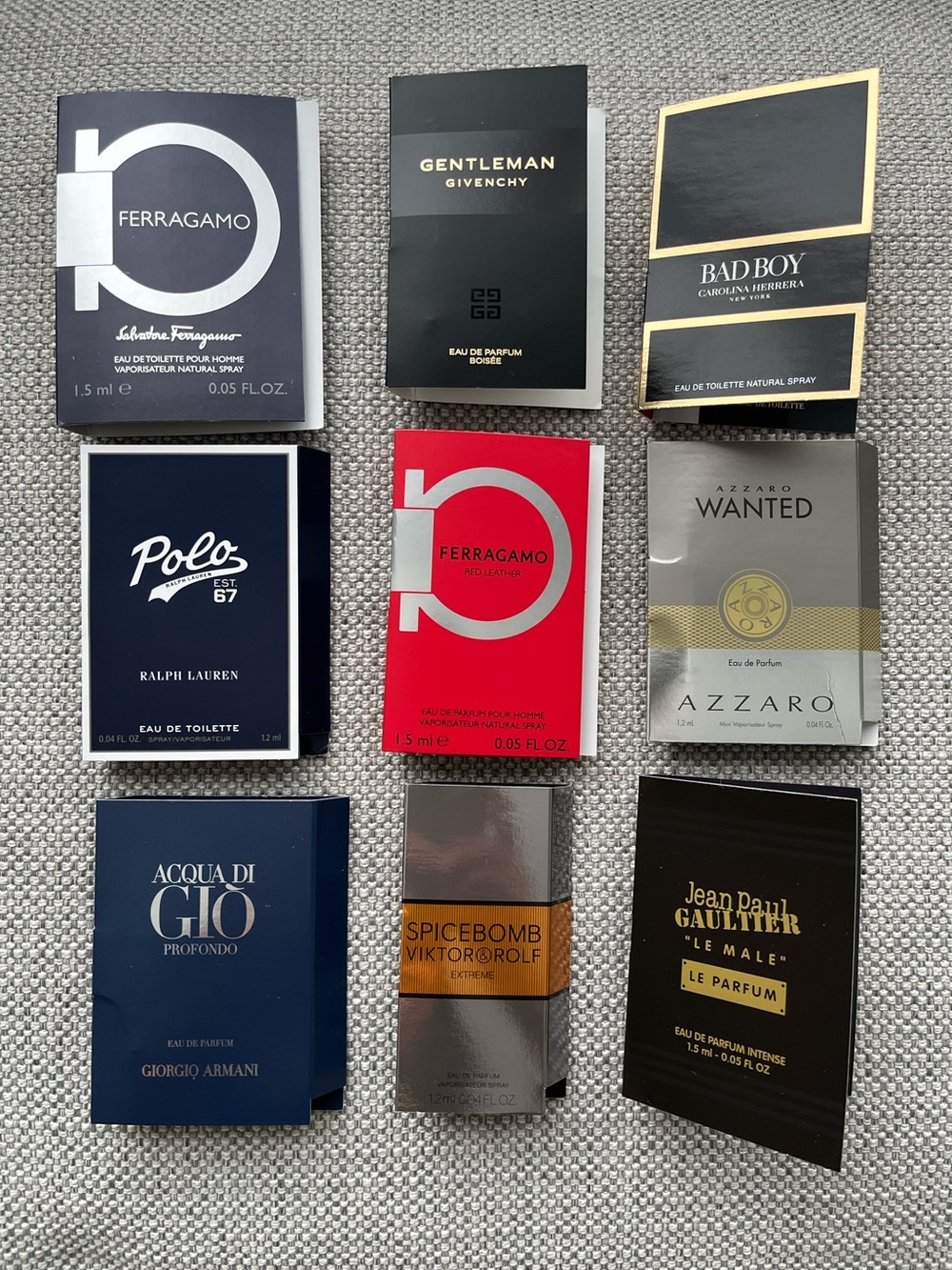 9/25$ Men’s Fragrance Sample Set